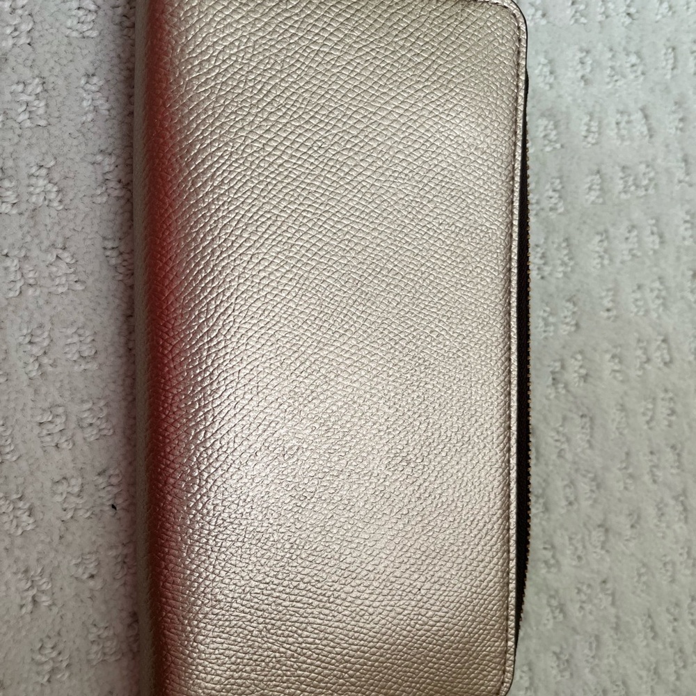 Coach Gold Textured Wallet - Picture 3 of 10